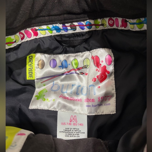 Burton Dry Ride Classic Black Kids Snow Ski Pants Insulated Medium Winter Fun - Picture 6 of 6